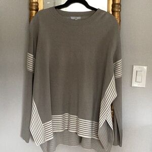 FATE long sleeved sage green and white sweater M/L NWT